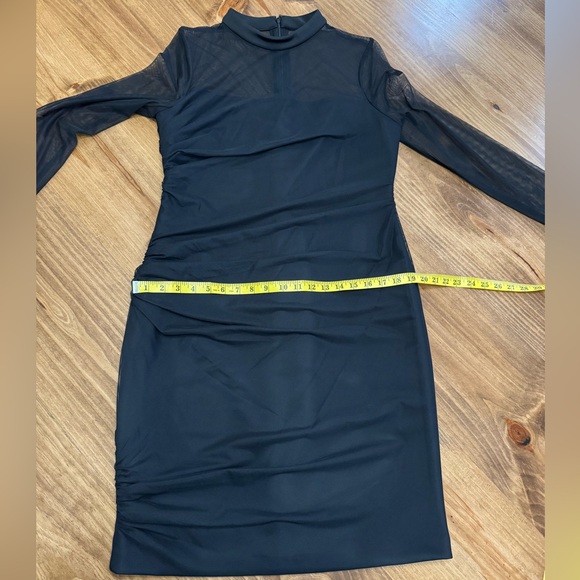 Calvin Klein Long Sleeve Black Party Cocktail Knee Length Dress Size 14 - Picture 7 of 10